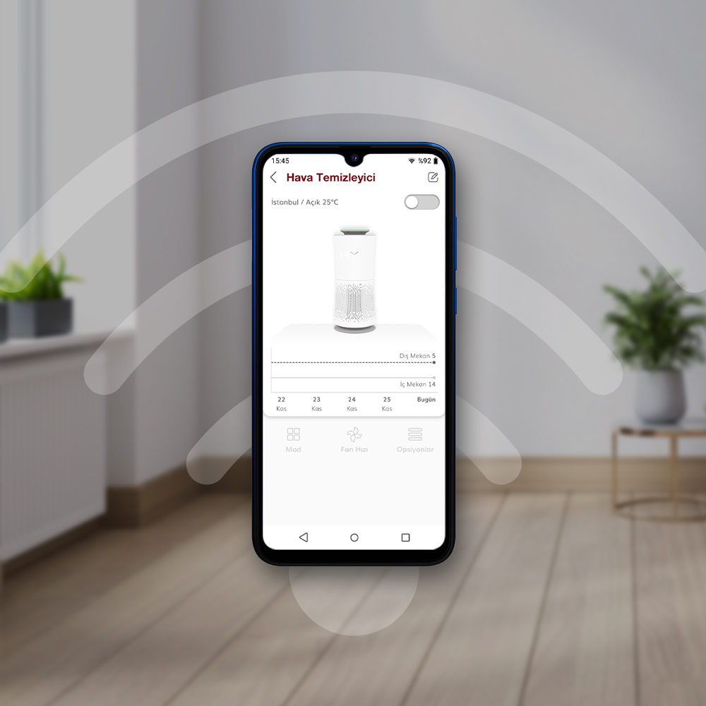 Vestel Hava Temizleyici WI-FI ile Uzaktan Kontrol Özelliği